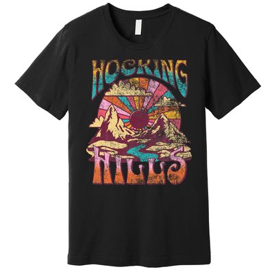 Hocking Hills Ohio Nature Hiking Mountains Outdoors Vintage Premium T-Shirt