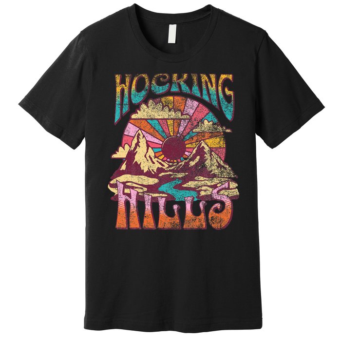 Hocking Hills Ohio Nature Hiking Mountains Outdoors Vintage Premium T-Shirt