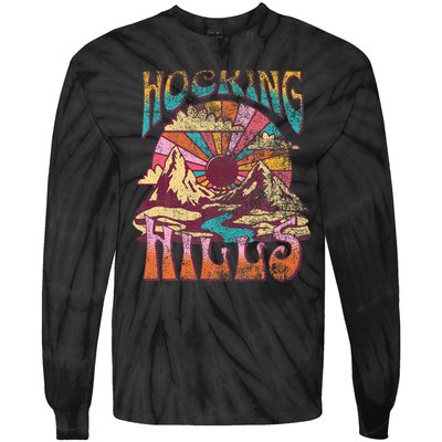 Hocking Hills Ohio Nature Hiking Mountains Outdoors Vintage Tie-Dye Long Sleeve Shirt