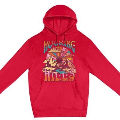 Hocking Hills Ohio Nature Hiking Mountains Outdoors Vintage Premium Pullover Hoodie