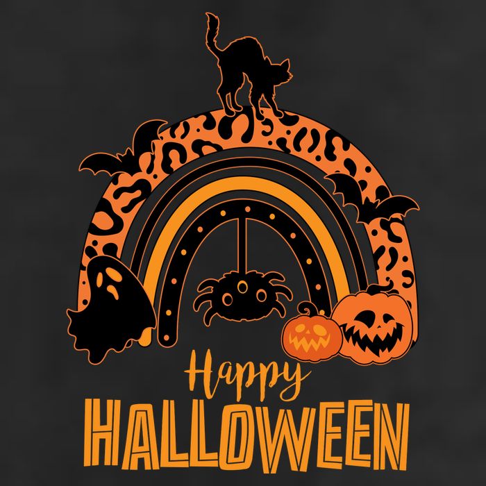 Happy Halloween Orange Patterned Rainbow Cool Comfort Performance Bucket Hat