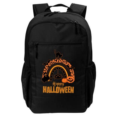 Happy Halloween Orange Patterned Rainbow Backpack