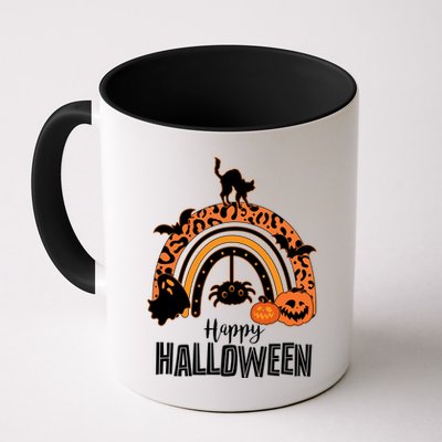 Happy Halloween Orange Patterned Rainbow Mug