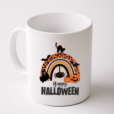 Happy Halloween Orange Patterned Rainbow Coffee Mug