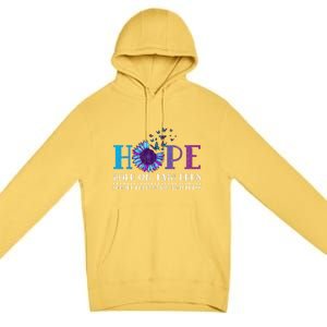 Hope Hold On Pain Ends Suicide Prevention Awareness Graphic Cool Gift Premium Pullover Hoodie