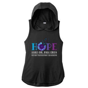 Hope Hold On Pain Ends Suicide Prevention Awareness Graphic Cool Gift Ladies PosiCharge Tri-Blend Wicking Draft Hoodie Tank