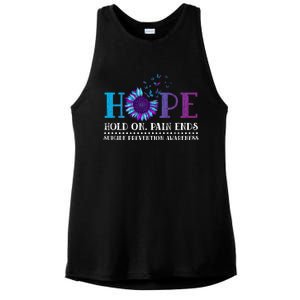 Hope Hold On Pain Ends Suicide Prevention Awareness Graphic Cool Gift Ladies PosiCharge Tri-Blend Wicking Tank