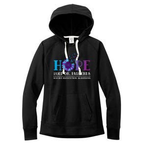 Hope Hold On Pain Ends Suicide Prevention Awareness Graphic Cool Gift Women's Fleece Hoodie