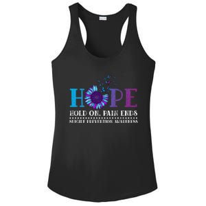 Hope Hold On Pain Ends Suicide Prevention Awareness Graphic Cool Gift Ladies PosiCharge Competitor Racerback Tank