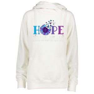 Hope Hold On Pain Ends Suicide Prevention Awareness Graphic Cool Gift Womens Funnel Neck Pullover Hood