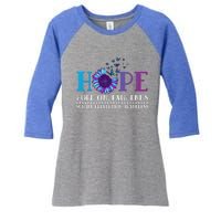 Hope Hold On Pain Ends Suicide Prevention Awareness Graphic Cool Gift Women's Tri-Blend 3/4-Sleeve Raglan Shirt