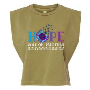 Hope Hold On Pain Ends Suicide Prevention Awareness Graphic Cool Gift Garment-Dyed Women's Muscle Tee