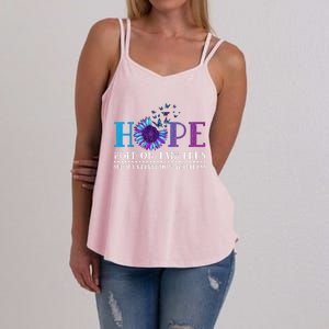 Hope Hold On Pain Ends Suicide Prevention Awareness Graphic Cool Gift Women's Strappy Tank