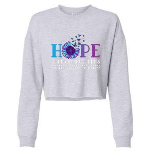 Hope Hold On Pain Ends Suicide Prevention Awareness Graphic Cool Gift Cropped Pullover Crew