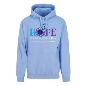 Hope Hold On Pain Ends Suicide Prevention Awareness Graphic Cool Gift Unisex Surf Hoodie