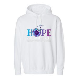 Hope Hold On Pain Ends Suicide Prevention Awareness Graphic Cool Gift Garment-Dyed Fleece Hoodie