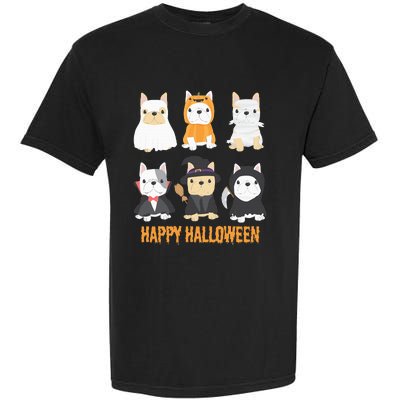 Happy Halloween Pug Dogs Cute French Bulldog Lover Gifts Garment-Dyed Heavyweight T-Shirt