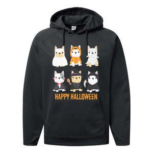 Happy Halloween Pug Dogs Cute French Bulldog Lover Gifts Performance Fleece Hoodie