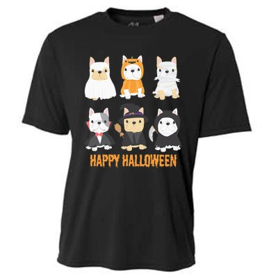 Happy Halloween Pug Dogs Cute French Bulldog Lover Gifts Cooling Performance Crew T-Shirt