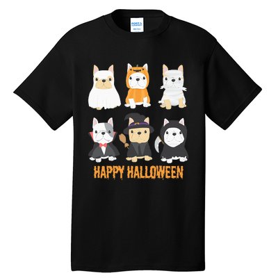 Happy Halloween Pug Dogs Cute French Bulldog Lover Gifts Tall T-Shirt