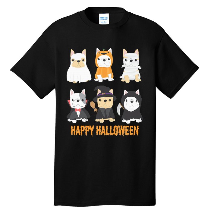 Happy Halloween Pug Dogs Cute French Bulldog Lover Gifts Tall T-Shirt