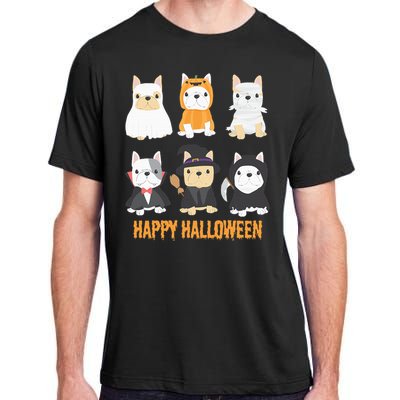 Happy Halloween Pug Dogs Cute French Bulldog Lover Gifts Adult ChromaSoft Performance T-Shirt