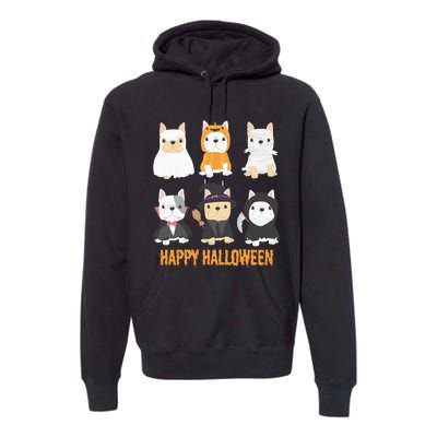 Happy Halloween Pug Dogs Cute French Bulldog Lover Gifts Premium Hoodie