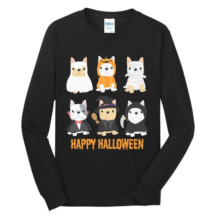 Happy Halloween Pug Dogs Cute French Bulldog Lover Gifts Tall Long Sleeve T-Shirt