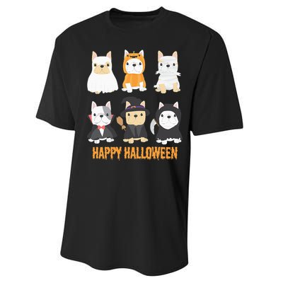 Happy Halloween Pug Dogs Cute French Bulldog Lover Gifts Performance Sprint T-Shirt