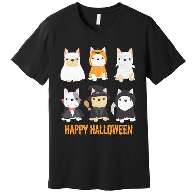 Happy Halloween Pug Dogs Cute French Bulldog Lover Gifts Premium T-Shirt