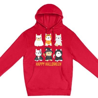 Happy Halloween Pug Dogs Cute French Bulldog Lover Gifts Premium Pullover Hoodie