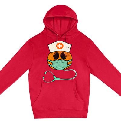 Happy Halloween Pumpkin Nurse Nursing Funny Halloween Nurse Premium Pullover Hoodie