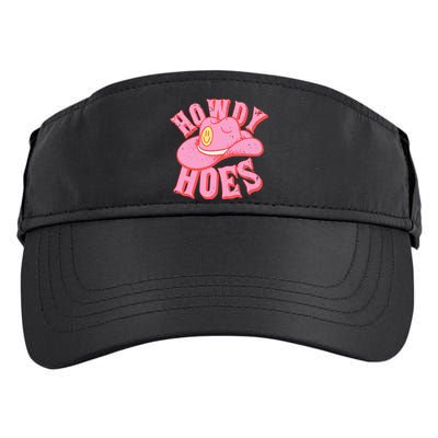 Howdy Hoes Pink Retro Funny Cowboy Cowgirl Western Adult Drive Performance Visor