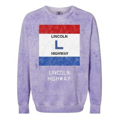 Historic Highway Pole Markers Lincoln Road Colorblast Crewneck Sweatshirt