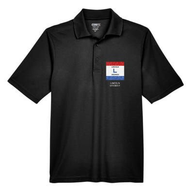 Historic Highway Pole Markers Lincoln Road Men's Origin Performance Pique Polo