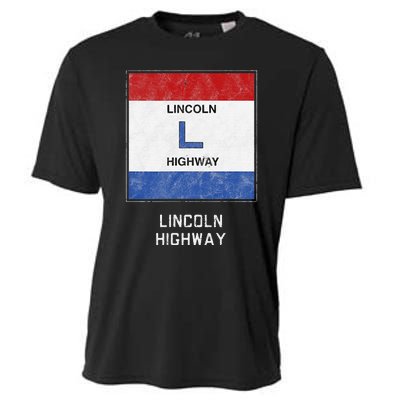 Historic Highway Pole Markers Lincoln Road Cooling Performance Crew T-Shirt