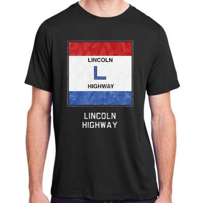 Historic Highway Pole Markers Lincoln Road Adult ChromaSoft Performance T-Shirt