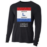 Historic Highway Pole Markers Lincoln Road Cooling Performance Long Sleeve Crew