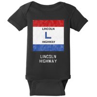 Historic Highway Pole Markers Lincoln Road Baby Bodysuit