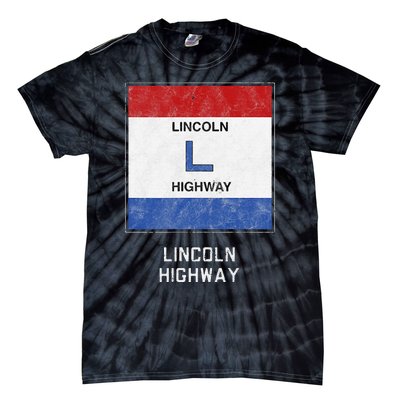 Historic Highway Pole Markers Lincoln Road Tie-Dye T-Shirt