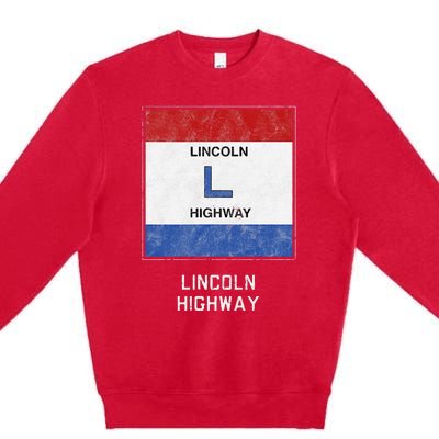 Historic Highway Pole Markers Lincoln Road Premium Crewneck Sweatshirt