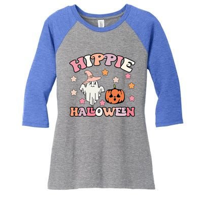 Happy Halloween Pumpkin Spooky Season Boo Squad Halloween Gift Women's Tri-Blend 3/4-Sleeve Raglan Shirt