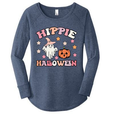 Happy Halloween Pumpkin Spooky Season Boo Squad Halloween Gift Women's Perfect Tri Tunic Long Sleeve Shirt