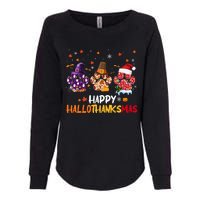 Happy Hallothanksmas Paw Halloween Thanksgiving Christmas Womens California Wash Sweatshirt