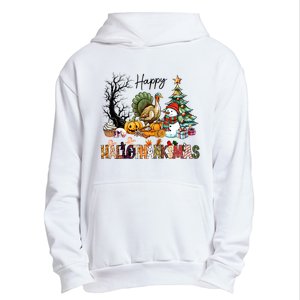 Happy Hallothanksmas Pumpkin Ice Cream Christmas Tree Urban Pullover Hoodie