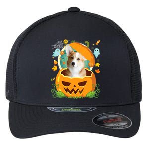 Happy Halloween Pumpkin Corgi Dog Witch Cute Hat Lover Horor Gift Flexfit Unipanel Trucker Cap