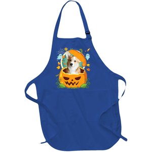 Happy Halloween Pumpkin Corgi Dog Witch Cute Hat Lover Horor Gift Full-Length Apron With Pockets