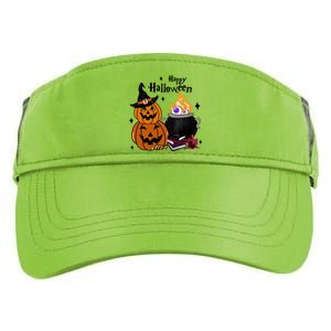 Happy Halloween Potluck Pumpkin Witch Spooky Graphic Plus Size Party Adult Drive Performance Visor