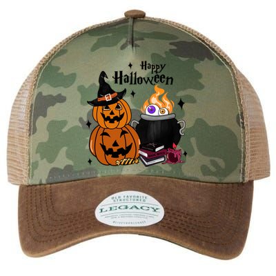 Happy Halloween Potluck Pumpkin Witch Spooky Graphic Plus Size Party Legacy Tie Dye Trucker Hat