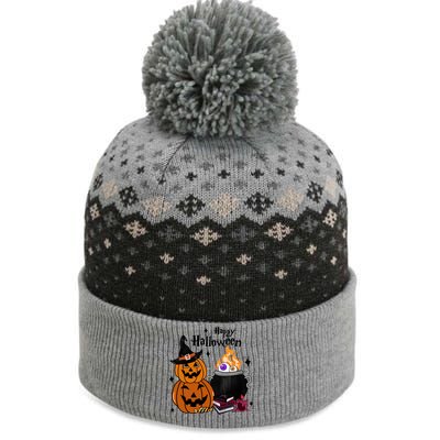 Happy Halloween Potluck Pumpkin Witch Spooky Graphic Plus Size Party The Baniff Cuffed Pom Beanie